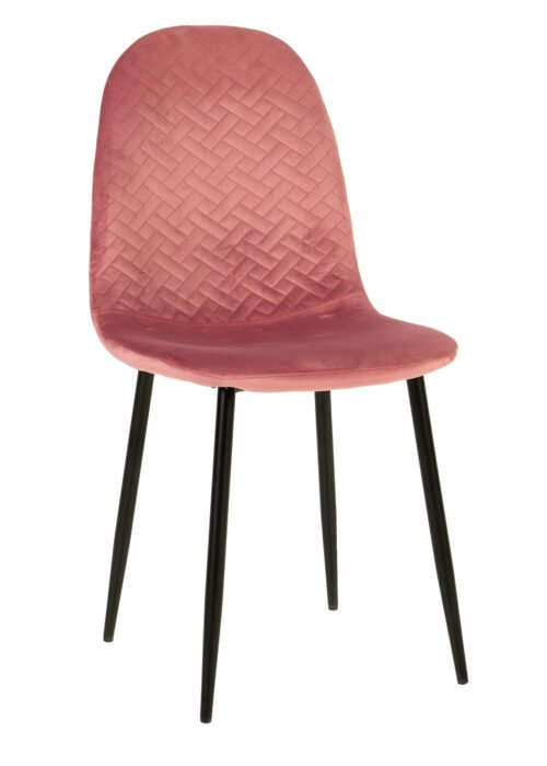 Tuoli LOUIS pinkki sametti/musta jalka