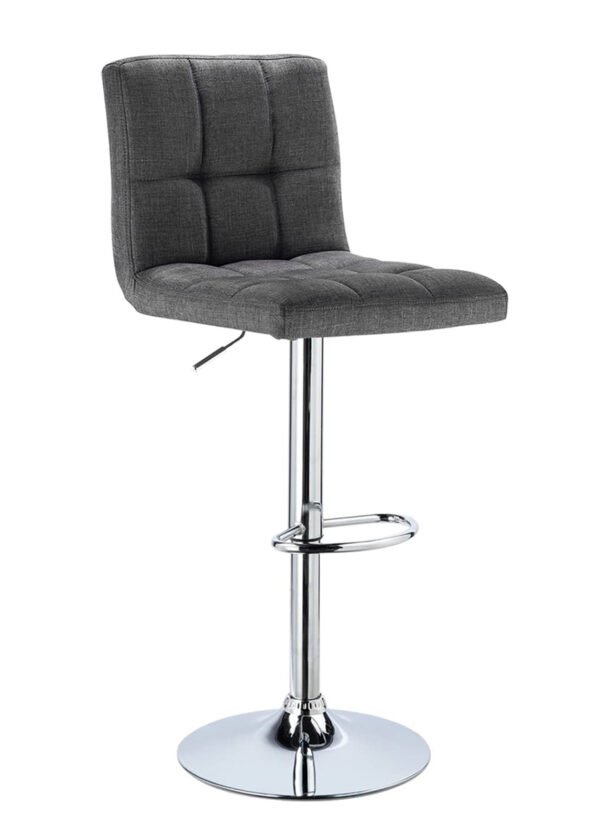 Baarituoli 9107-2 tummanharmaa/kromi