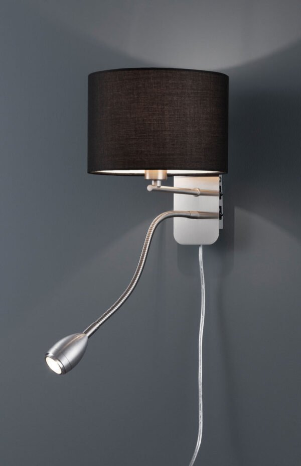 HENRY-seinävalaisin lukulampulla, musta