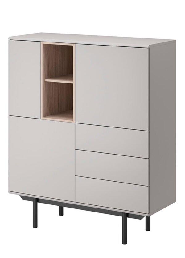 Lipasto INGA harmaa/hikkoripuu