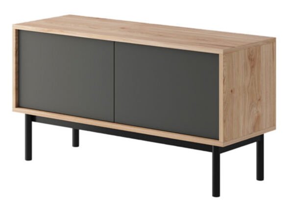 TV-taso BELLA hikkoripuu/harmaa