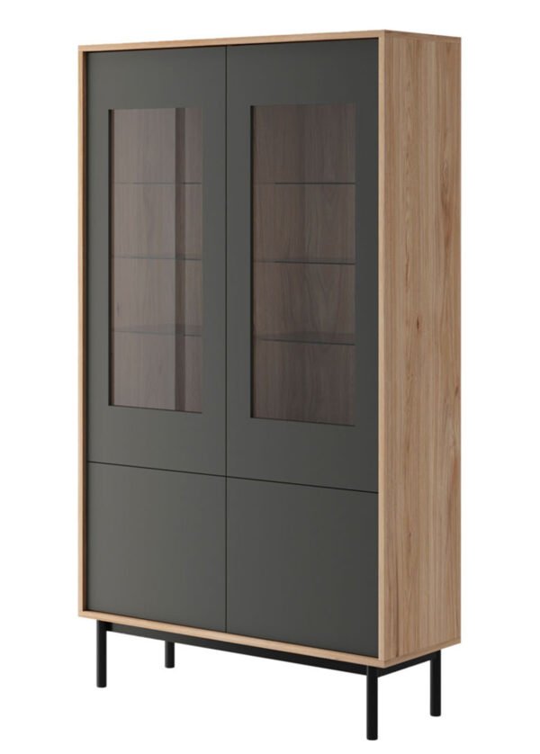 Vitriini BELLA hikkoripuu/harmaa