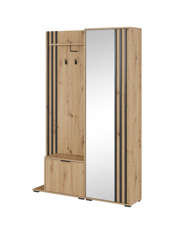 Vaatekaappi NICOLE artesaani tammi/musta