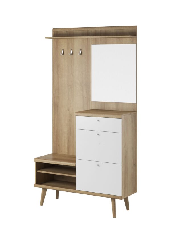 Vaatekaappi PAULA riviera tammi/valkoinen