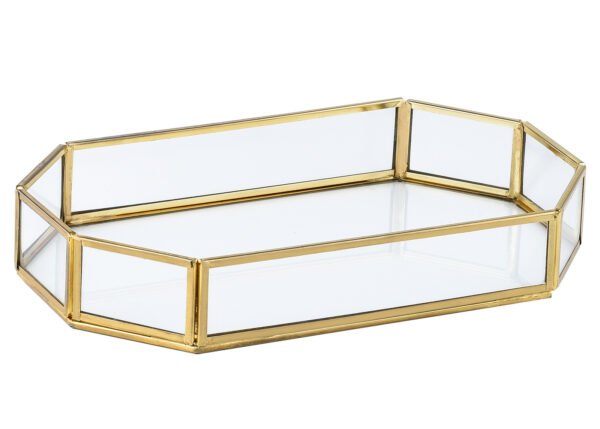 Tarjotin NIINA 25.4 cm lasi/kulta
