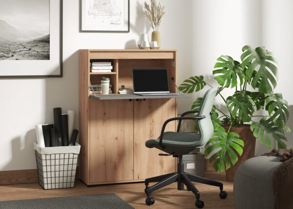 Kaappi/pöytä BROOKE artesaanitammi/harmaa