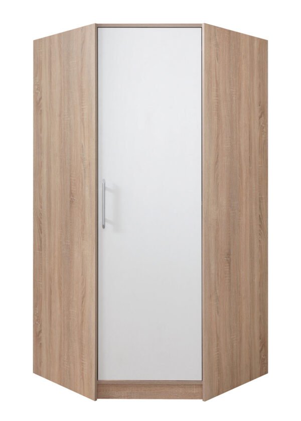 Kulmavaatekaappi SOPHIE 4 valkoinen/sonoma tammi