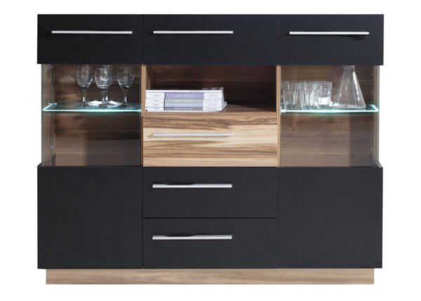 Lipasto MONICA 5 musta/pähkinä