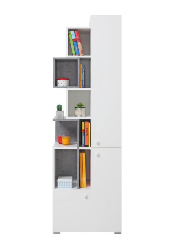 Hylly SILVIA 4 valkoinen/harmaa