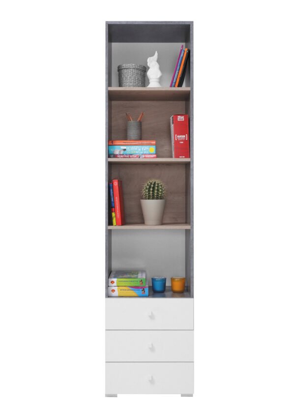 Hylly SILVIA 7 harmaa/valkoinen/tammi