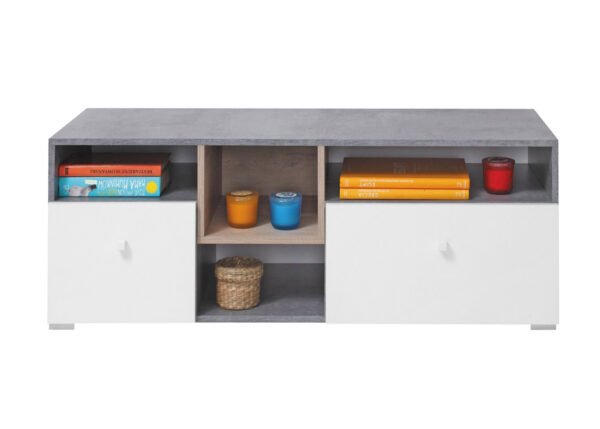 TV-taso SILVIA 9 harmaa/valkoinen/tammi