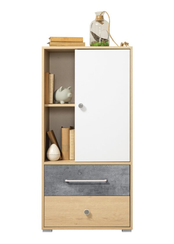 Lipasto STEFANO 5 tammi/valkoinen/harmaa