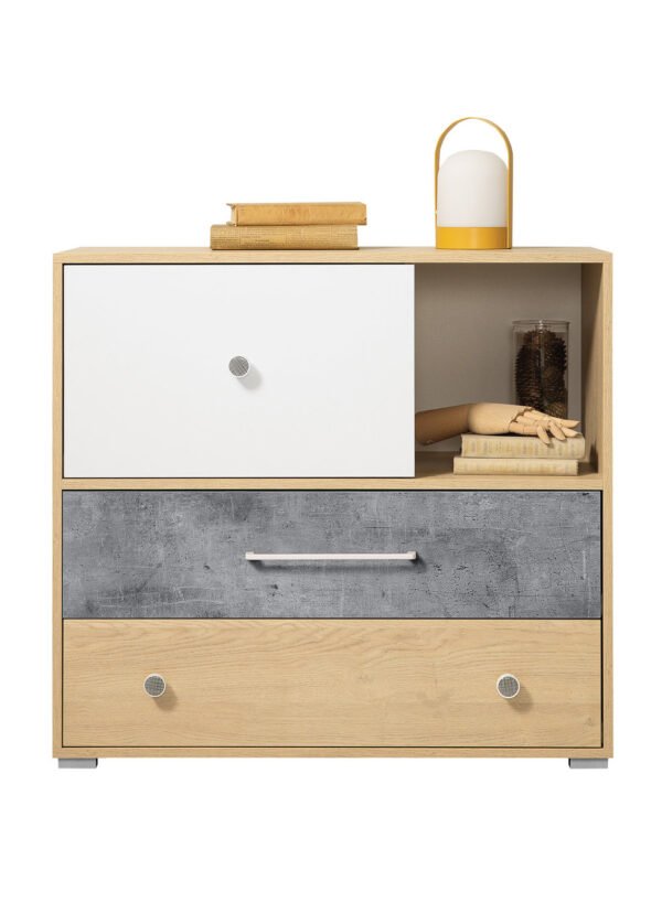 Lipasto STEFANO 6 tammi/valkoinen/harmaa