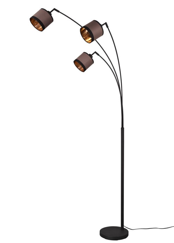 Lattiavalaisin DARIO, 3-osainen, mattamusta/ruskea