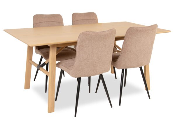 Ruokailuryhmä JULIETTE pöytä tammi 4 tuolia HDC 213023 beige