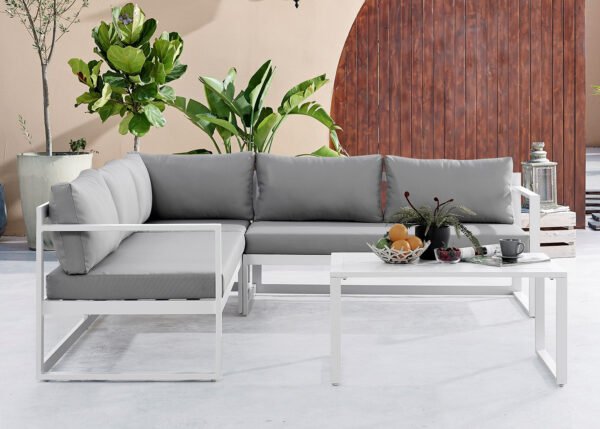 Puutarhakalustesetti NATHAN valkoinen