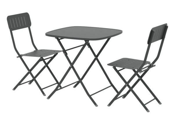 Puutarhakalustesetti PIERRE 2-osainen tummanharmaa