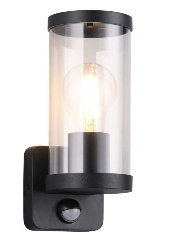 Julkisivuvalaisin BIANCA liiketunnistimella, musta