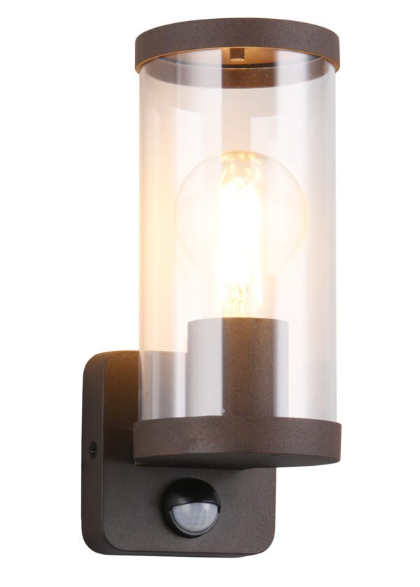 Julkisivuvalaisin BIANCA liiketunnistimella, ruosteenvärinen