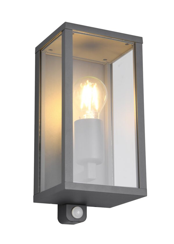 Seinävalaisin GABRIELA liiketunnistimella, antrasiitti