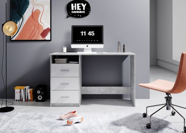 Työpöytä ADELE harmaa/valkoinen