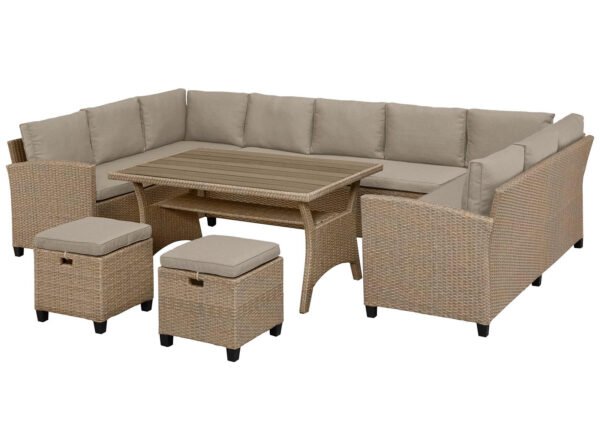 Puutarhakalustesetti ALICE U, luonnonvärinen