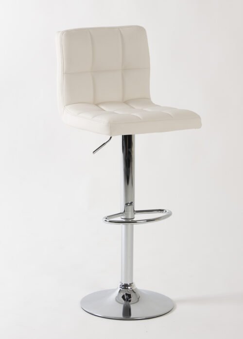 Baarituoli GERTA valkoinen PU/kromi