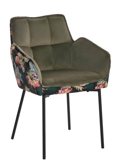 Tuoli GAMMA vihreä/kukkakuvioinen