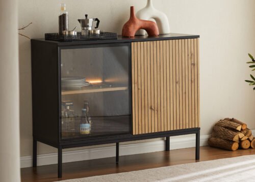 Lipasto SABRINA 104 tummanharmaa/tammi