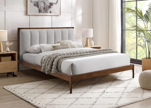 Sänky GASTON harmaa/pähkinä