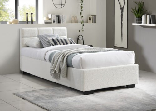 Sänky LÜBECK kermanvärinen boucle