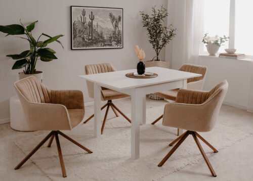 Jatkettava pöytä COLTON 80 valkoinen - Image 6