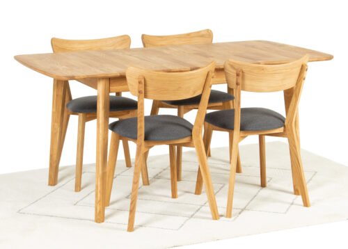 Jatkettava ruokapöytä MARI Rustic tammi (120-160x80)