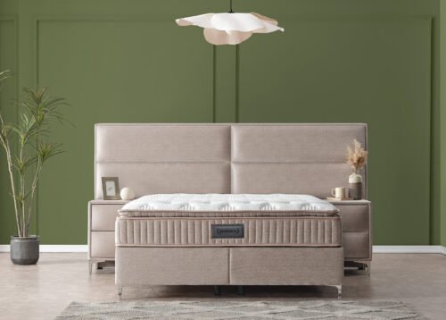Jenkkisänky NIZZA beige yöpöydillä - Image 3