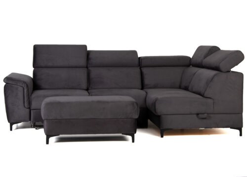 Kulmadivaanivuode FLORO oikea, tummanharmaa - Image 2