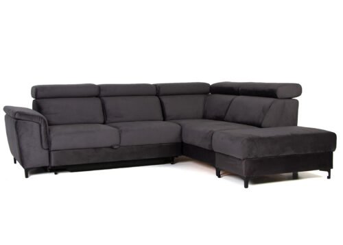 Kulmadivaanivuode FLORO oikea, tummanharmaa - Image 3