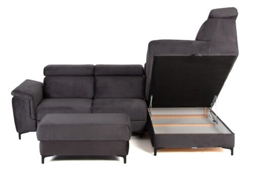 Kulmadivaanivuode FLORO oikea, tummanharmaa - Image 4