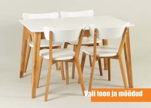 Pöytä URBIN valkoinen/tammi (120x80x75)