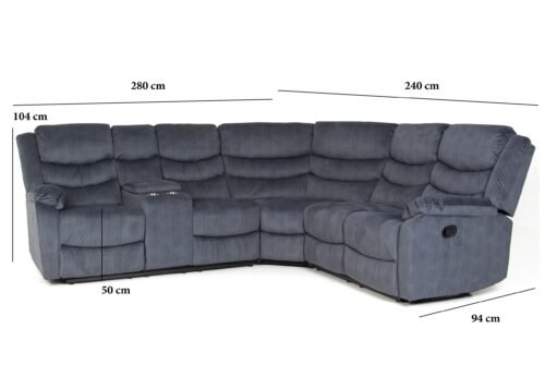 Recliner-kulmasohva PERU siniharmaa - Image 2
