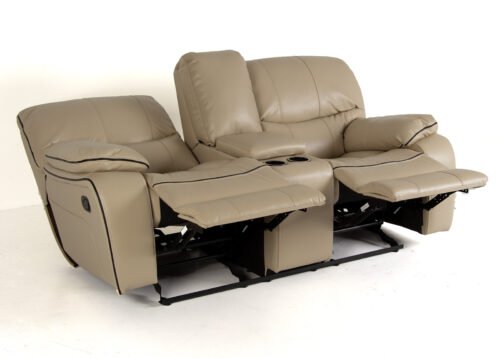 Recliner-sohva DALTON 2-hengen beige/Buff(A32D) konsolilla - Image 4
