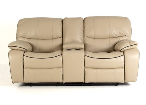 Recliner-sohva DALTON 2-hengen beige/Buff(A32D) konsolilla