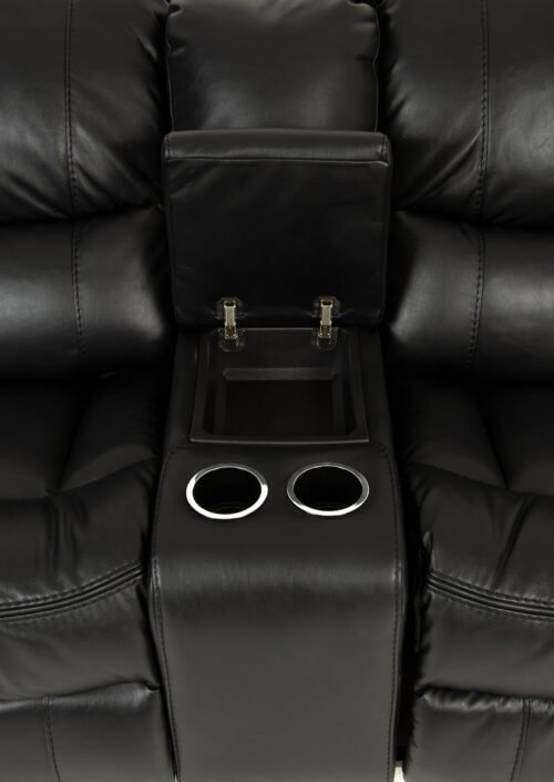 Recliner-sohva DENVER 2-istuttava Musta PU(A32D) - Image 4