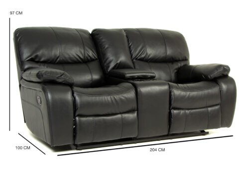 Recliner-sohva DENVER 2-istuttava Musta PU(A32D) - Image 6