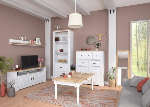 Sohvapöytä KARTANO valkoinen/tammi - Image 4