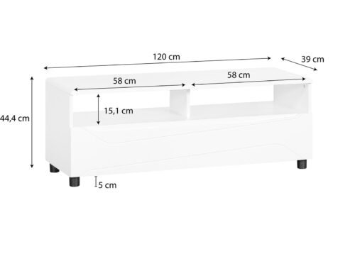 TV-taso NEWPORT valkoinen - Image 3