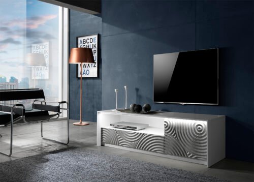 TV-taso TOSCANA 1P1T valkoinen/harmaa