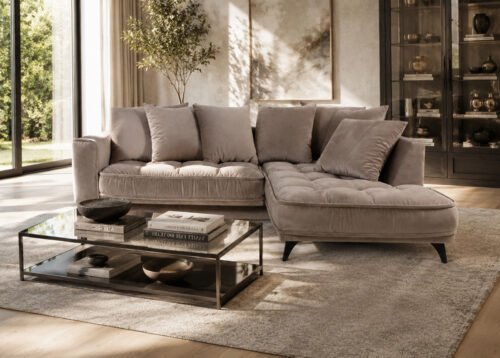Kulmadivaanivuodesohva BELLINA Setti 3 oikea beige (Piano 04) - Image 2