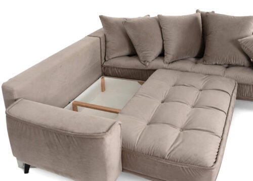 Kulmadivaanivuodesohva BELLINA Setti 3 oikea beige (Piano 04) - Image 6