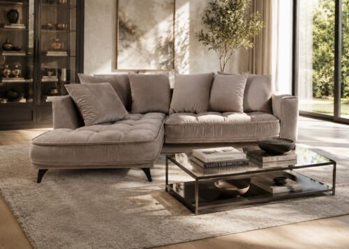 Kulmadivaanivuodesohva BELLINA Setti 3 vasen beige (Piano 04) - Image 2