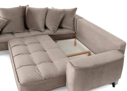 Kulmadivaanivuodesohva BELLINA Setti 3 vasen beige (Piano 04) - Image 5